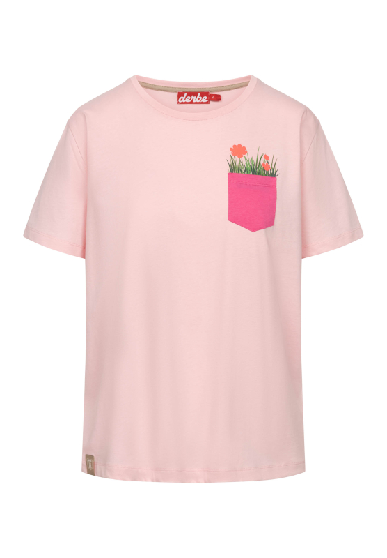Damen T-Shirt Dünenblümchen Coral Blush Rosa -  GOTS Organic
